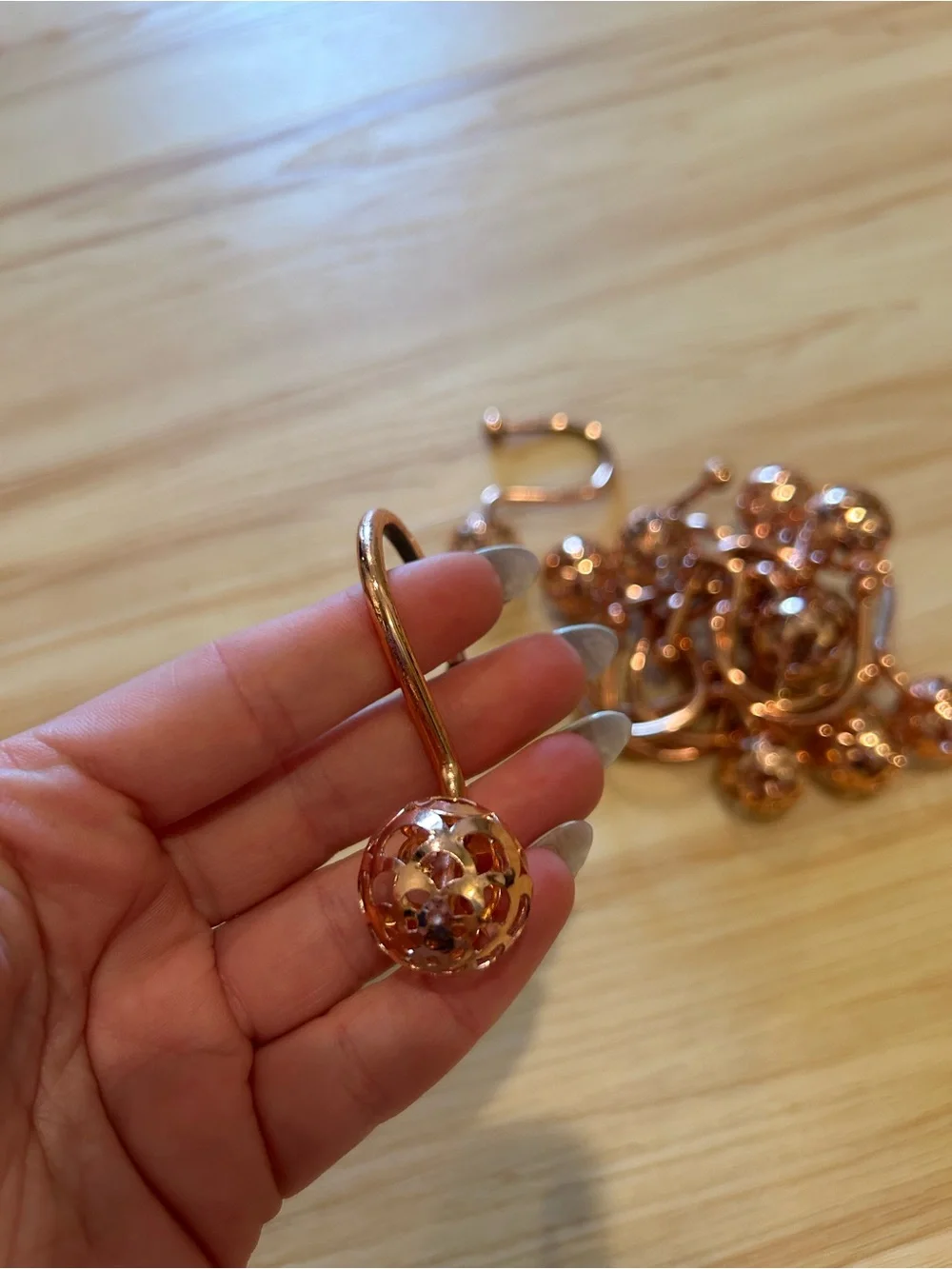 🚿Set of 12 rose gold shower hooks